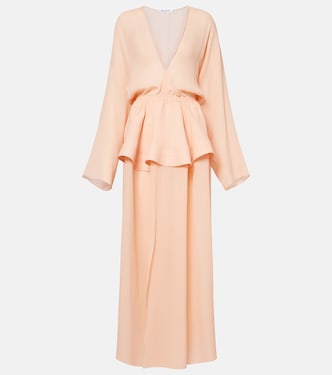 Peplum georgette maxi dress | Alaïa
