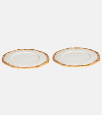 Bamboo set of 2 ceramic charger plates | Les-Ottomans