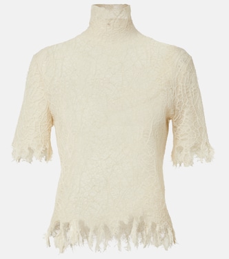 Sheer cotton and silk lace top | McQueen
