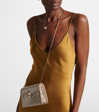 Borsa a tracolla Serpenti Forever Mini in suede con cristalli | Bvlgari