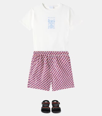 Camiseta en jersey de algodón estampada | Gucci Kids