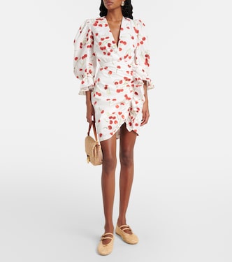 Puff-sleeve cotton-blend minidress | Adriana Degreas