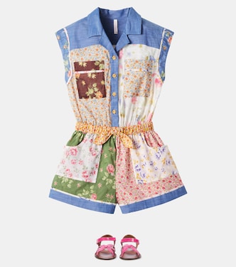 Combi-short Lucky en coton à fleurs | Zimmermann Kids
