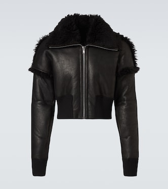 Lederjacke Dracucollar aus Leder mit Shaerling | Rick Owens
