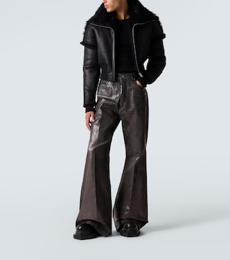 Dracucollar shearling-lined leather jacket | Rick Owens