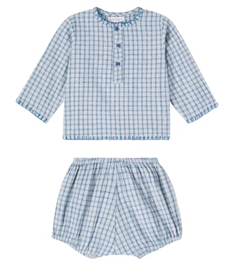 Baby Rigel set of cotton and linen shirt and bloomers | Bebe Organic