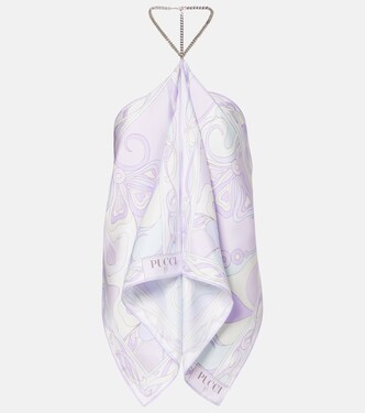 Top Orchidee aus Seiden-Twill | Pucci
