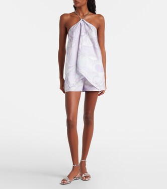 Top Orchidee aus Seiden-Twill | Pucci