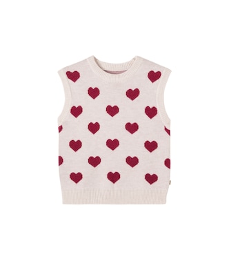 Gaby jacquard wool sweater vest | Wheat