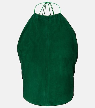 Rosie halterneck suede top | Stouls