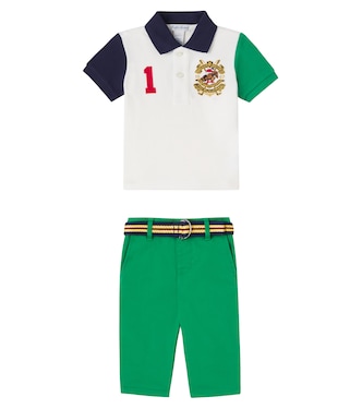 Cotton polo shirt and pants set | Polo Ralph Lauren Kids