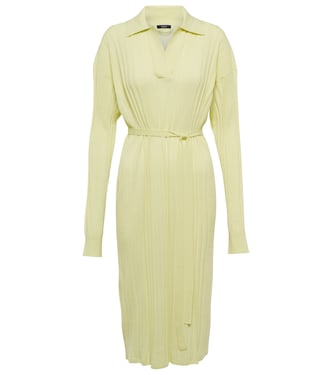 Ribbed-knit wool polo midi dress | Joseph