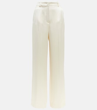 High-rise wide-leg silk pants | Loro Piana