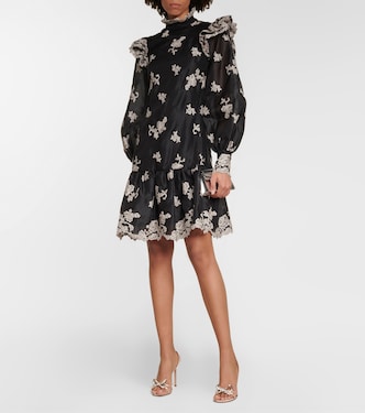 Nella floral embroidered silk minidress | Erdem