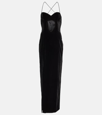 Abito lungo in velluto con cut-out | Alessandra Rich