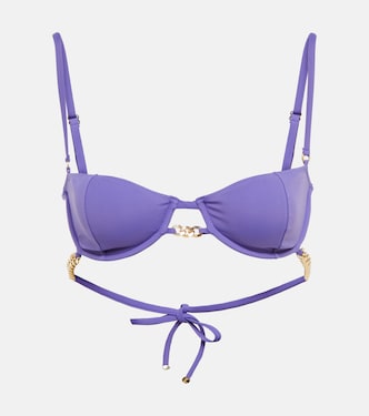 Top de bikini ribeteado con cadena | Stella McCartney