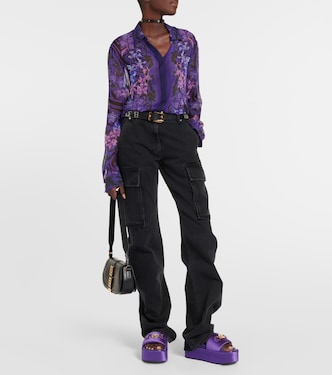 Plateau-Pantoletten Medusa Biggie aus Satin | Versace