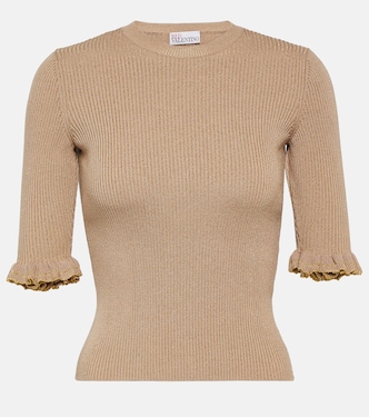 Ribbed-knit wool-blend top | REDValentino