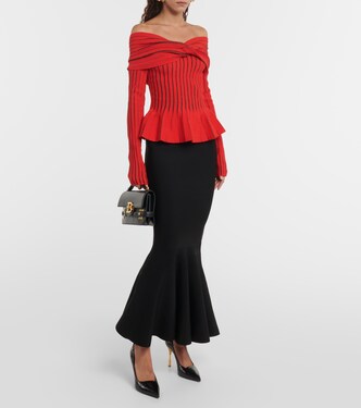Falda larga de tiro alto | Balmain