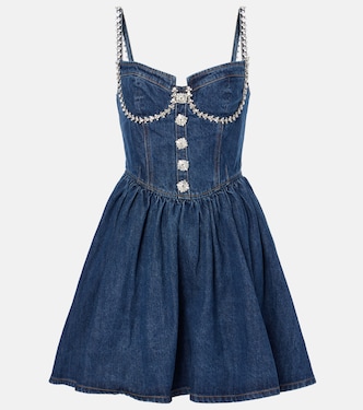 Verziertes Minikleid aus Denim | Self-Portrait