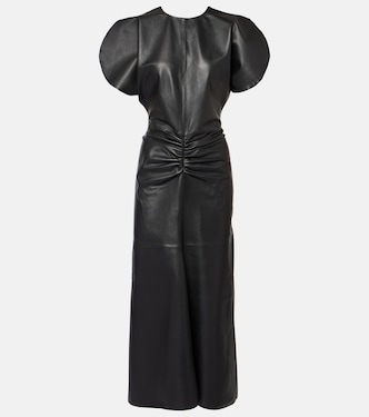 Ruched leather gown | Victoria Beckham