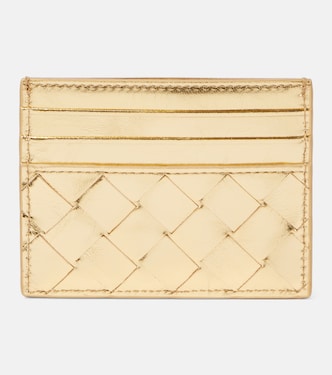 Kartenetui Gemelli aus Metallic-Leder | Bottega Veneta