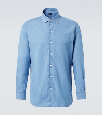 Cotton and linen denim shirt | Zegna
