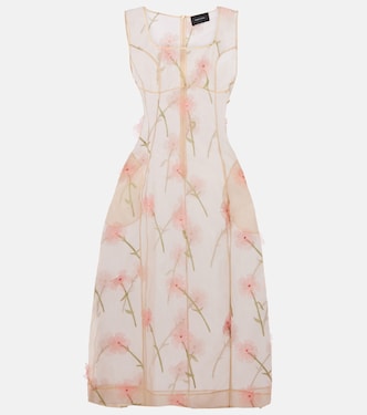 Sculpted Carnation organza midi dress | Simone Rocha