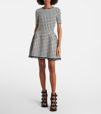 Abito corto in jacquard pied-de-poule | McQueen