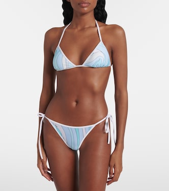 Culotte de bikini bandeau Marmo imprimée | Pucci
