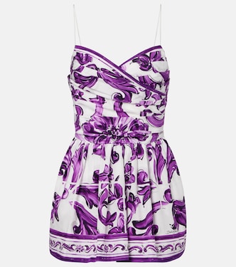 Bustier-Kleid Majolica aus Baumwollpopeline | Dolce&Gabbana