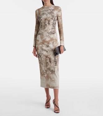 Médaillon cotton-blend jersey midi dress | Jean Paul Gaultier