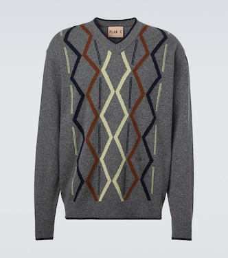 Intarsia wool and cashmere sweater | Plan C
