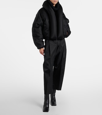 Cropped high-rise satin tapered pants | Alaïa