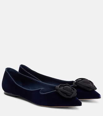 I Love Vivier Rose velvet ballet flats | Roger Vivier