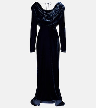 Ivette draped velvet gown | Rotate