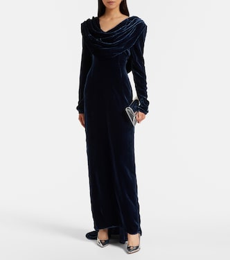 Ivette draped velvet gown | Rotate