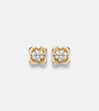 Ohrringe Clover Mini aus 14kt Gelbgold mit Diamanten | Stone and Strand