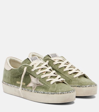 Hi Star glitter-trimmed suede sneakers | Golden Goose