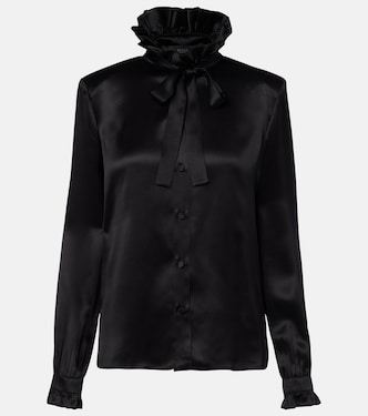 Blusa de satén de seda con lazo | Gucci