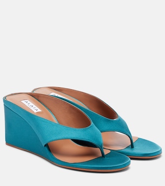 Cube satin wedge thong sandals | Alaïa