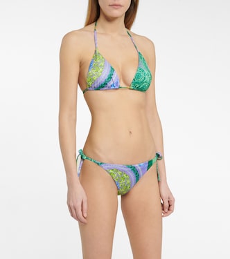 Slip bikini a stampa Barocco Mosaic | Versace