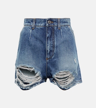 Shorts vaqueros de tiro alto envejecidos | Dolce&Gabbana