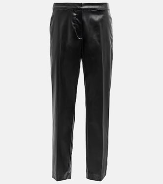 High-Rise Cropped-Hose aus Lederimitat | Dries Van Noten