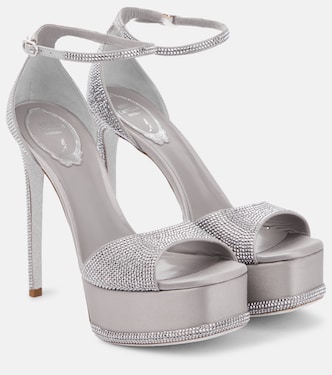 Embellished satin platform sandals | Rene Caovilla