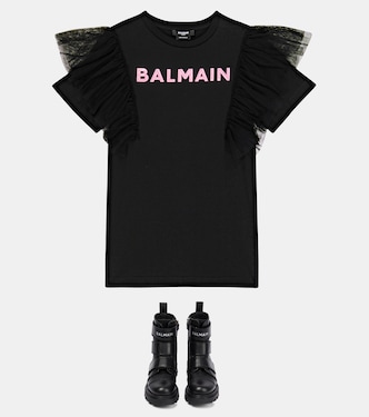 Kleid aus Baumwoll-Jersey | Balmain Kids
