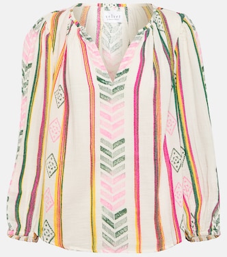Beth jacquard cotton top | Velvet
