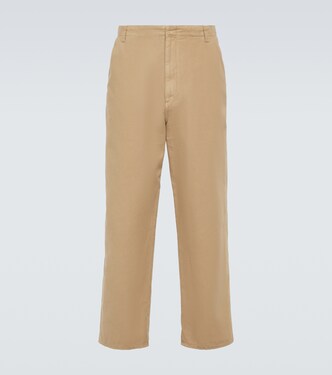 Pantalones rectos Marlon de lona de algodón | The Row