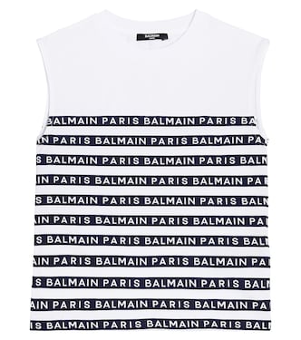 Striped cotton top  | Balmain Kids