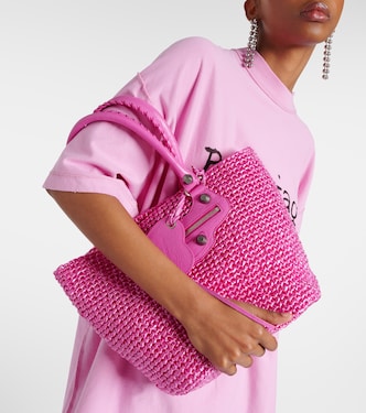 Schultertasche Le Cagole Medium aus Raffiabast | Balenciaga